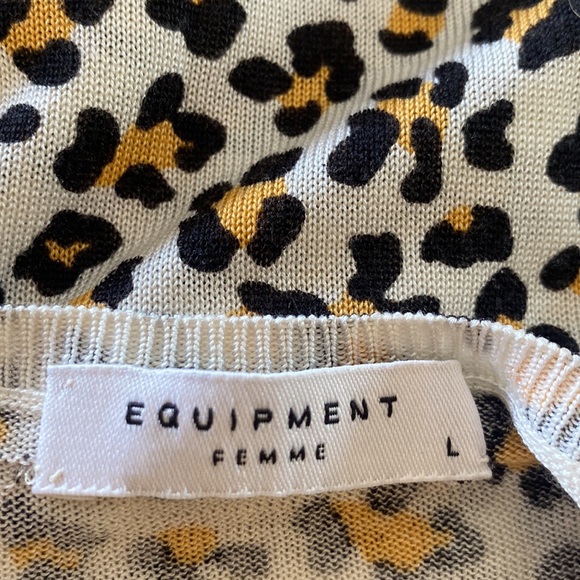 SILK Equipment Femme Animal Print Lightweight Sweater L - Picture 5 of 7